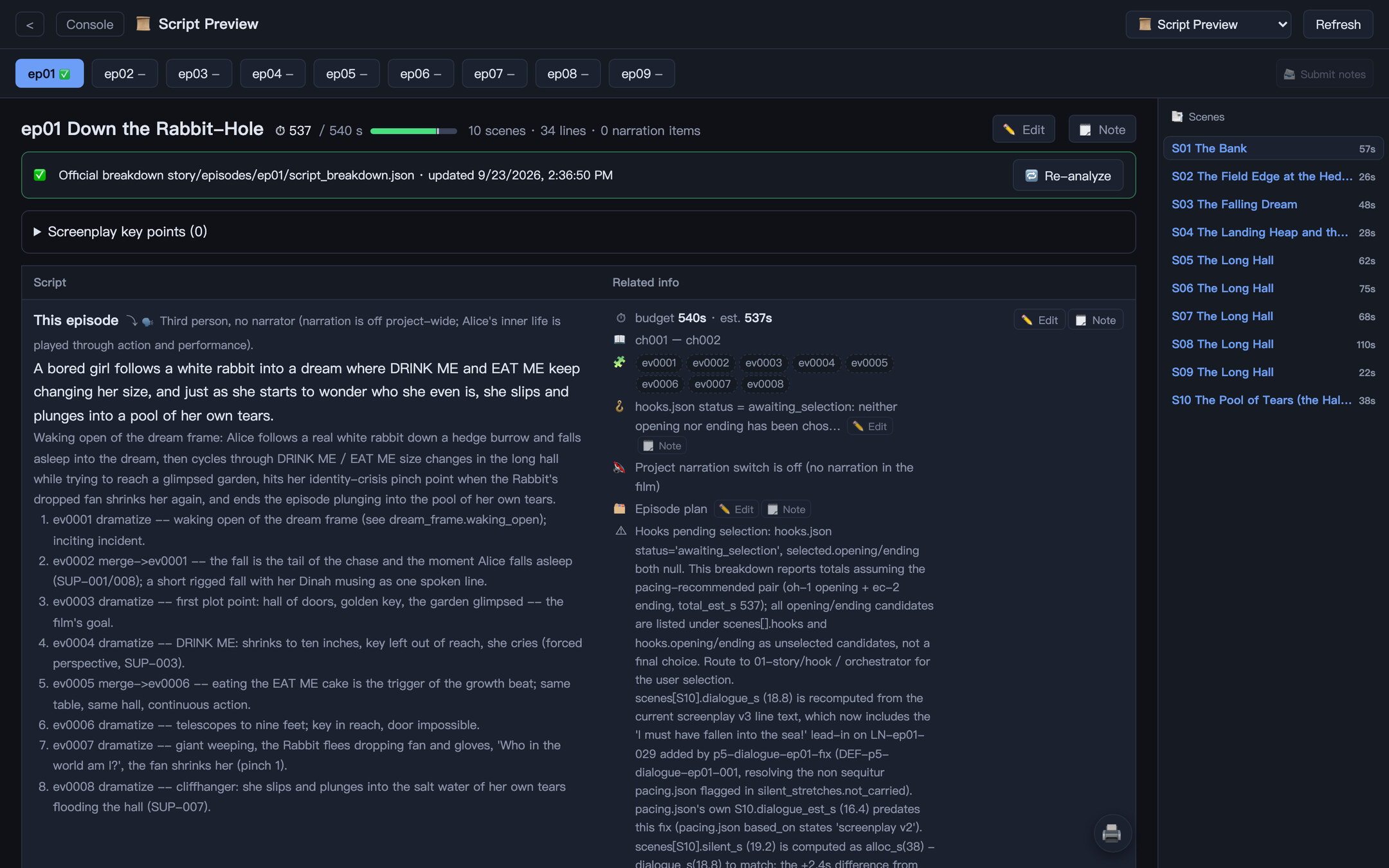 VideoAgents Script Preview